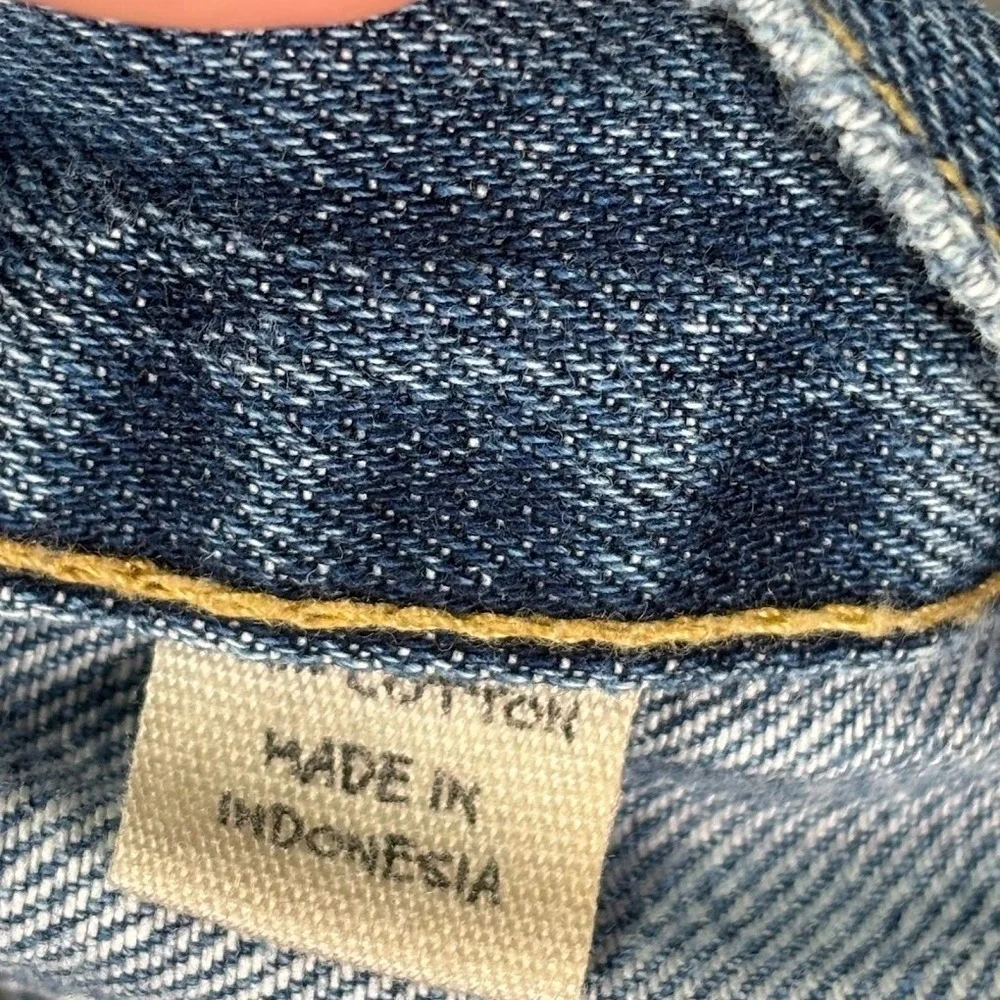J Crew Jeans 36x32 Mens Straight Leg Baggy Loose Relaxed Wide Whiskering Faded *